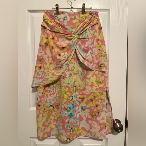 LA FUORI 100% Silk Floral Skirt NWOT - Picture 6 of 15